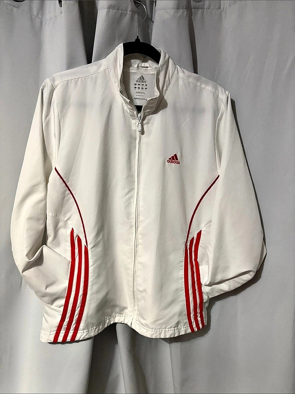 adidas Climаlite Track Jacket White & Red Size Medium